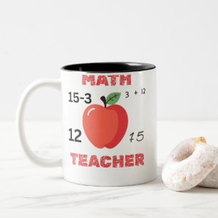 Caneca De Café Em Dois Tons Camisa engraçada de professor de matemática com de