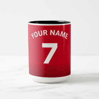 Caneca De Café Em Dois Tons Camisa Vermelha de Futebol