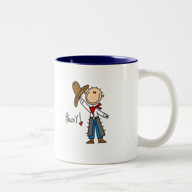 Caneca De Café Em Dois Tons Camisas e Presentes Cowboy Howdy (Direita)