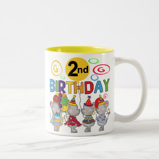 Caneca De Café Em Dois Tons Camisas e presentes de segundo aniversário de rato (Direita)