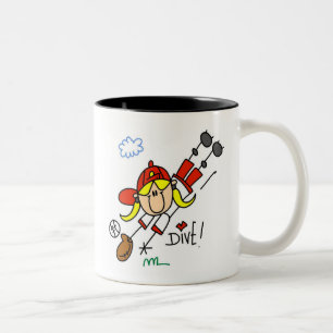 Caneca De Café Em Dois Tons Camisas e Presentes de Softbol Feminino de Beisebo