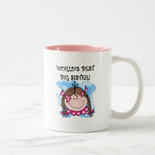 Caneca De Café Em Dois Tons Camiseta da irmã mais velha do mundo triguenho o