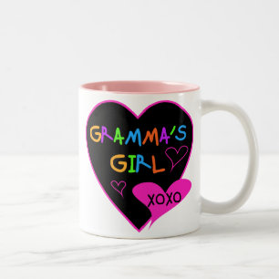 Caneca De Café Em Dois Tons Camiseta da menina de Gramma, canecas, botões,