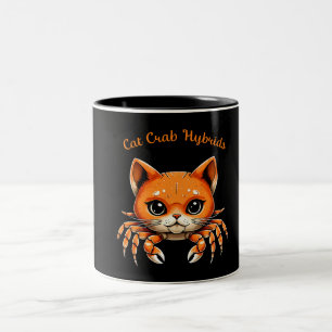 Caneca De Café Em Dois Tons Camiseta de criatura de caranguejo gato fofo engra