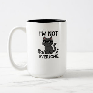 Caneca De Café Em Dois Tons Camiseta de Gato 'Não Sou para Todos e Tudo Bem' ,