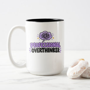 Caneca De Café Em Dois Tons Camiseta de Pensador Profissional Excessivo