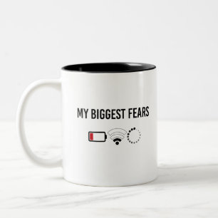 Caneca De Café Em Dois Tons Camiseta de Programador Meus Maiores Medos Ícone d