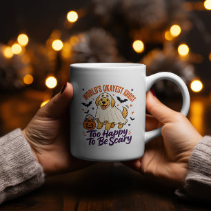 Caneca De Café Em Dois Tons Camiseta do Melhor Fantasma Golden Retriever do Mu
