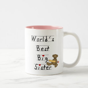 Caneca De Café Em Dois Tons Camiseta e presentes da irmã mais velha do mundo 