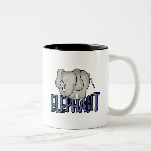 Caneca De Café Em Dois Tons Camiseta e presentes do elefante (Direita)
