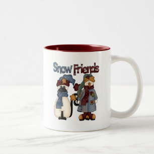 Caneca De Café Em Dois Tons Camiseta e presentes dos amigos da neve
