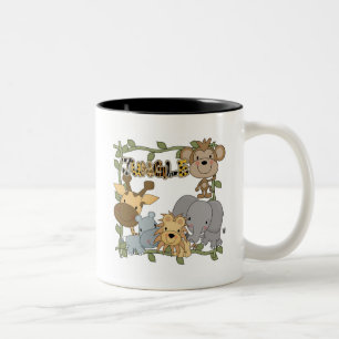 Caneca De Café Em Dois Tons Camiseta e presentes dos animais da selva do bebê