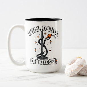 Caneca De Café Em Dois Tons Camiseta engraçada de camionista Dançarei por Dies