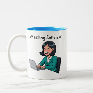 Caneca De Café Em Dois Tons Camiseta engraçada de sobrevivente de reunião corp