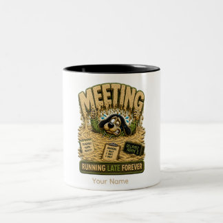 Caneca De Café Em Dois Tons Camiseta engraçada personalizada Meeting Maze para