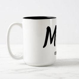 Caneca De Café Em Dois Tons Camiseta Mãe Estabelecida com Letra Preta Moderna