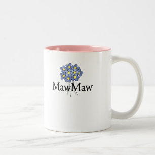 Caneca De Café Em Dois Tons Camiseta MawMaw Flor Azul Bonita