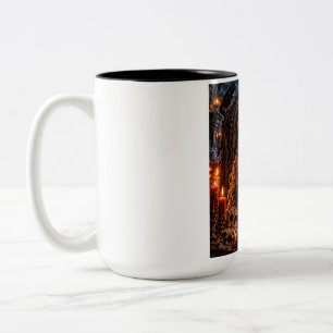 Caneca De Café Em Dois Tons Camiseta Ritual da Lua Cheia – Magia Negra de Hall