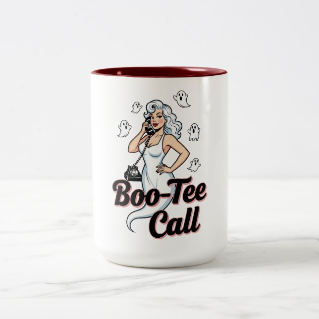 Caneca De Café Em Dois Tons Camiseta Tema Fantasma Divertido  (Centro)