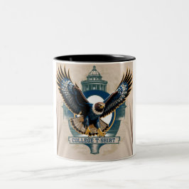 Caneca De Café Em Dois Tons Camiseta universitária: Logotipo Hawk