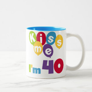 Caneca De Café Em Dois Tons Camisetas e Presentes de Aniversário de 40 anos Ki
