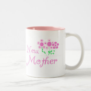 Caneca De Café Em Dois Tons Camisetas e presentes de flores rosa-novas
