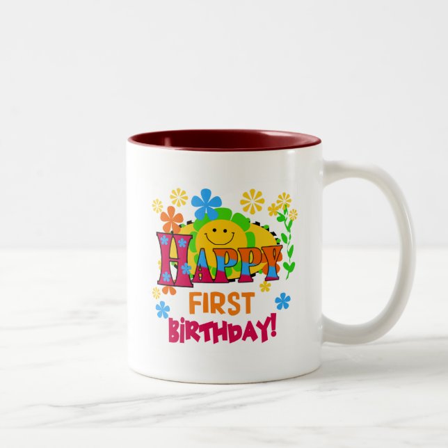 Caneca De Café Em Dois Tons Camisetas e presentes de primeiro aniversário aleg (Direita)