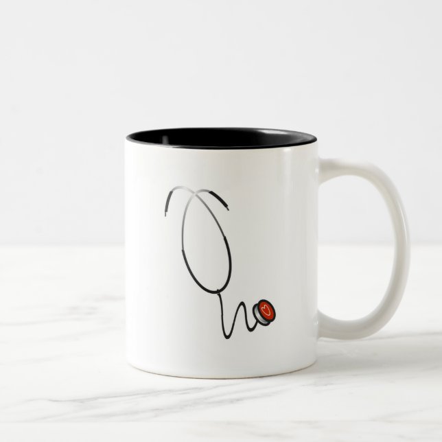 Caneca De Café Em Dois Tons Camisetas e presentes do estetoscópio (Direita)