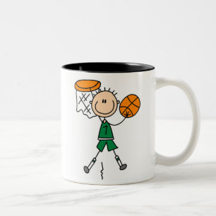 Caneca De Café Em Dois Tons Camisetas e Presentes do Jogador de Basquete Menin