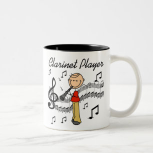 Caneca De Café Em Dois Tons Camisetas e Presentes do Tocador de Clarinete Masc