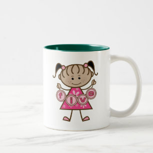 Caneca De Café Em Dois Tons Camisetas e presentes para 5 de menina