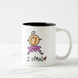 Caneca De Café Em Dois Tons Camisetas e Presentes para Bebê Menina Eu Engato