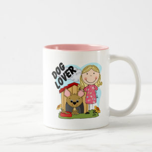 Caneca De Café Em Dois Tons Camisetas e presentes para garotas louras do Cão