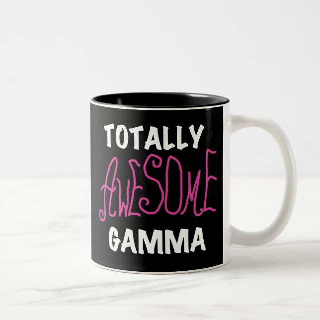 Caneca De Café Em Dois Tons Camisetas e Presentes Rosa Gamma Totalmente Incrív (Direita)