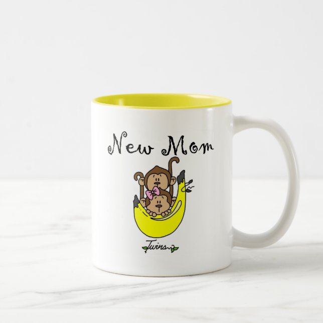 Caneca De Café Em Dois Tons Camisetas gêmeos e mães novas (Direita)