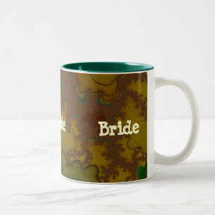 Caneca De Café Em Dois Tons Camo Fractal Bride Mug