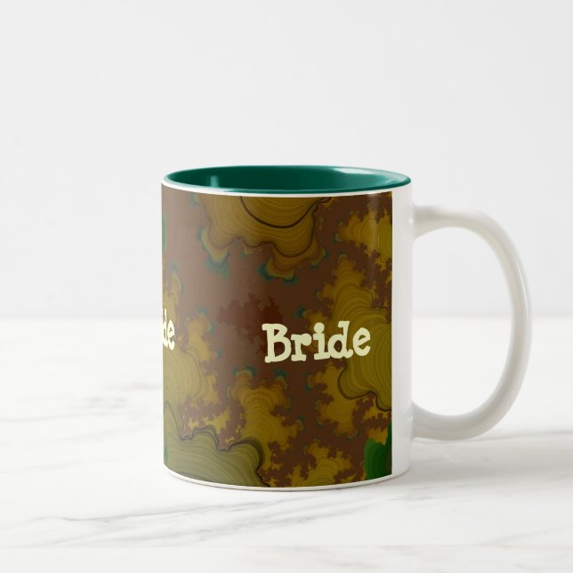 Caneca De Café Em Dois Tons Camo Fractal Bride Mug (Direita)