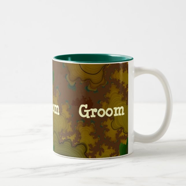 Caneca De Café Em Dois Tons Camo Fractal Groom Mug (Direita)