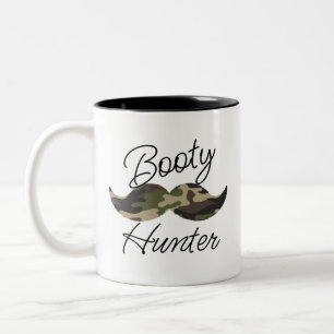 Caneca De Café Em Dois Tons Camo Mustache Mug, Funny Booty Hunter