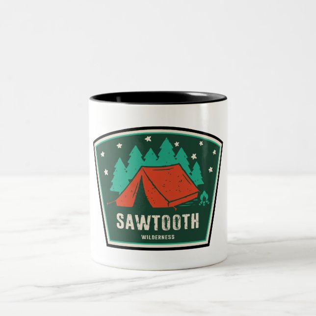Caneca De Café Em Dois Tons Campanha de Idaho Selvagem Sawtooth (Centro)