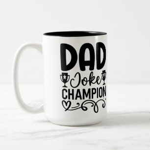 Caneca De Café Em Dois Tons Campeão da Piada pai   Presente no Dia do Pai Engr