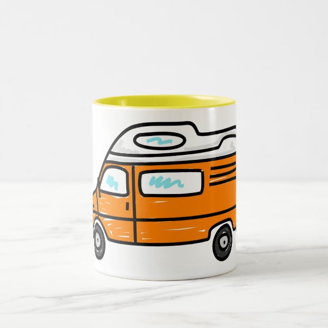 Caneca De Café Em Dois Tons Campervan alaranjado (Centro)