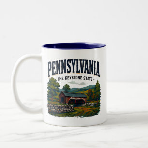 Caneca De Café Em Dois Tons Campestre Histórico da Pensilvânia
