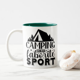 Caneca De Café Em Dois Tons Camping é meu esporte favorito