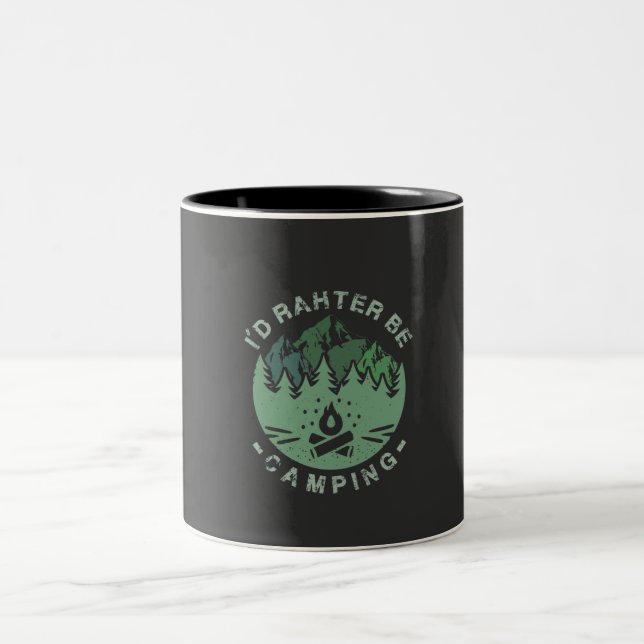 Caneca De Café Em Dois Tons Camping - Eu Preferencialmente Acampando (Centro)