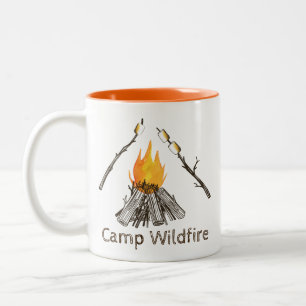 Caneca De Café Em Dois Tons Campire com Toasting Marshmallow Custom Mug