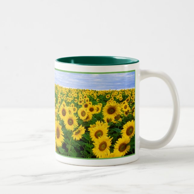 Caneca De Café Em Dois Tons Campo de girassol (Direita)