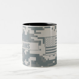 Caneca De Café Em Dois Tons Camuflagem ACU do Exército Personalizável