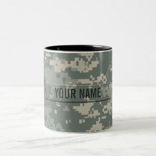 Caneca De Café Em Dois Tons Camuflagem da ACU do exército customizável