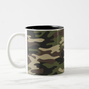 Caneca De Café Em Dois Tons Camuflagem do Exército